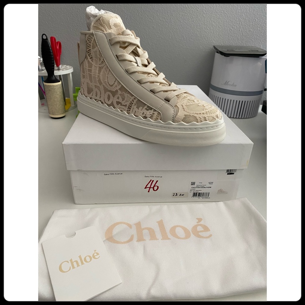 SOLD Chloe Lauren Lace Sneaker - Ivory